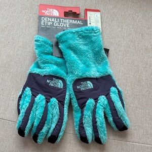 The North Face Teal and Black Thermal Gloves